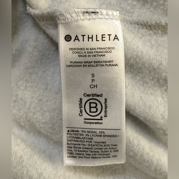 Athleta Purana Light Grey Wrap Long Sleeve Hoodie - Picture 6 of 6